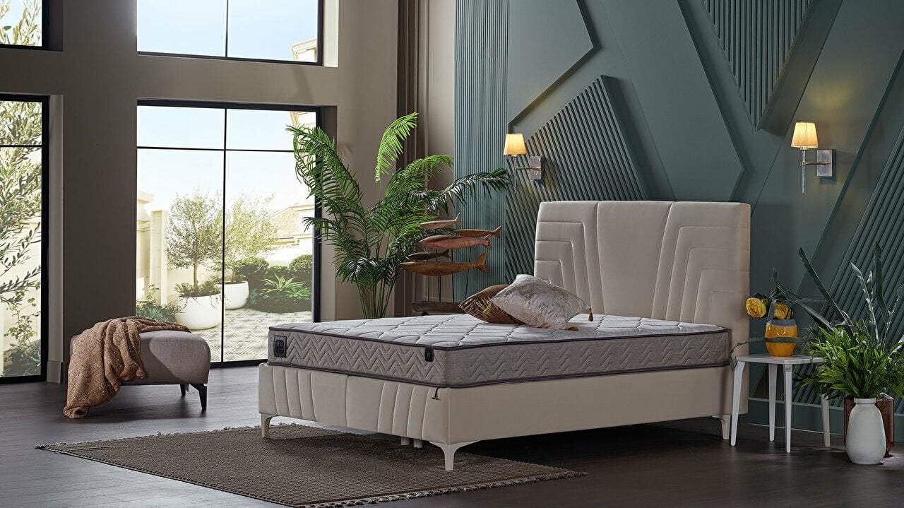 Lit coffre Toria crème